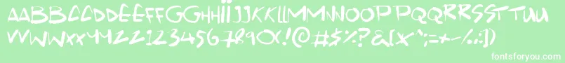 Scrawlamajig Font – White Fonts on Green Background