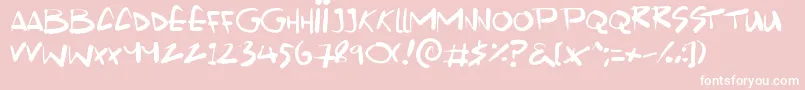Scrawlamajig Font – White Fonts on Pink Background