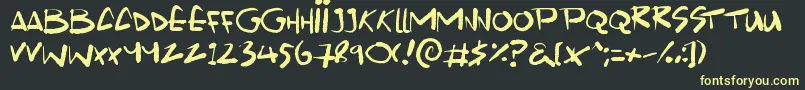 Scrawlamajig Font – Yellow Fonts on Black Background