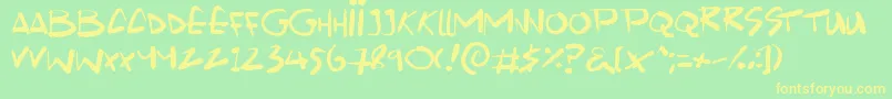 Scrawlamajig Font – Yellow Fonts on Green Background