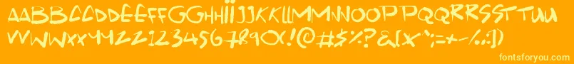 Scrawlamajig Font – Yellow Fonts on Orange Background