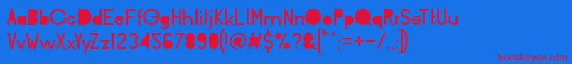 フォントBarqBlind – 赤い文字の青い背景