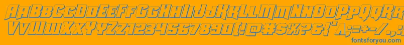 Uniongray3Dital Font – Blue Fonts on Orange Background