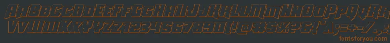 Шрифт Uniongray3Dital – коричневые шрифты на чёрном фоне