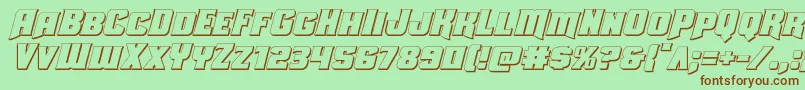 Uniongray3Dital Font – Brown Fonts on Green Background