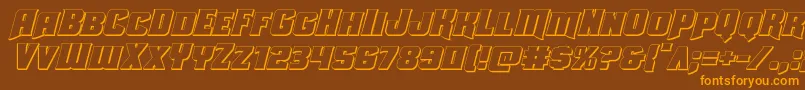 Uniongray3Dital-Schriftart – Orangefarbene Schriften auf braunem Hintergrund