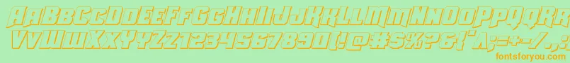 Uniongray3Dital Font – Orange Fonts on Green Background