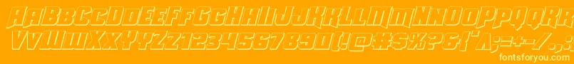 Uniongray3Dital-Schriftart – Gelbe Schriften auf orangefarbenem Hintergrund