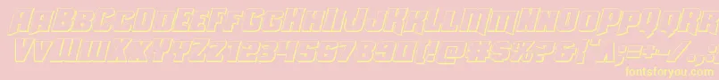 Uniongray3Dital-Schriftart – Gelbe Schriften auf rosa Hintergrund