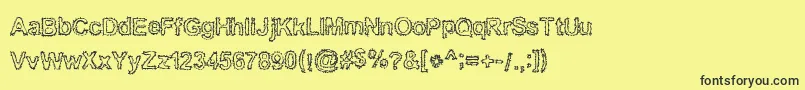 Bnkuktus Font – Black Fonts on Yellow Background