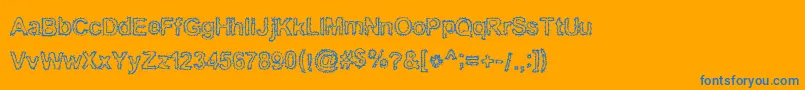 Bnkuktus Font – Blue Fonts on Orange Background