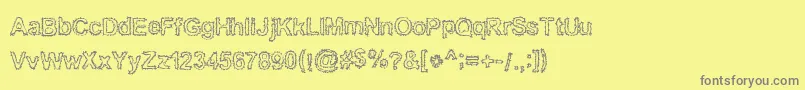 Bnkuktus Font – Gray Fonts on Yellow Background