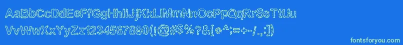 Bnkuktus Font – Green Fonts on Blue Background