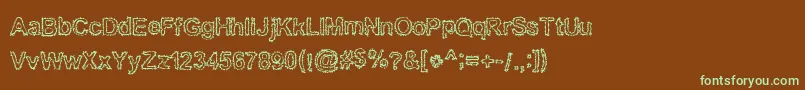 Bnkuktus Font – Green Fonts on Brown Background