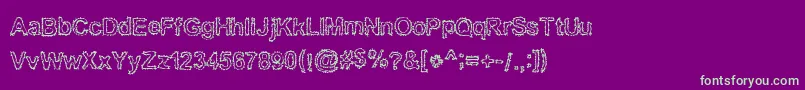 Bnkuktus Font – Green Fonts on Purple Background