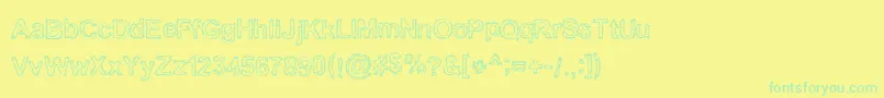 Bnkuktus Font – Green Fonts on Yellow Background