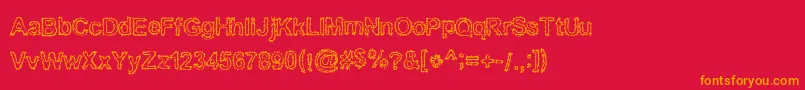 Bnkuktus Font – Orange Fonts on Red Background