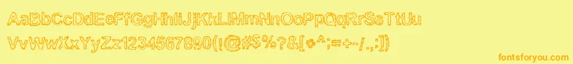 Bnkuktus Font – Orange Fonts on Yellow Background