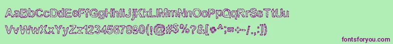 Bnkuktus Font – Purple Fonts on Green Background