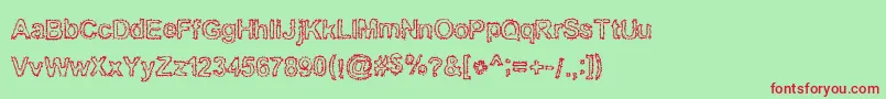 Bnkuktus Font – Red Fonts on Green Background