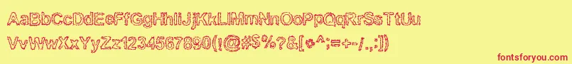 Bnkuktus Font – Red Fonts on Yellow Background