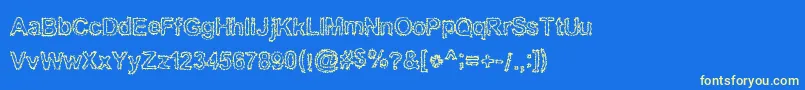 Bnkuktus Font – Yellow Fonts on Blue Background