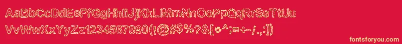 Bnkuktus Font – Yellow Fonts on Red Background