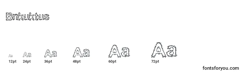 Größen der Schriftart Bnkuktus