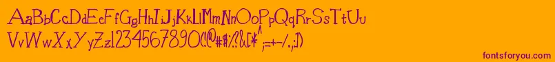 BasketOfCandy-Schriftart – Violette Schriften auf orangefarbenem Hintergrund