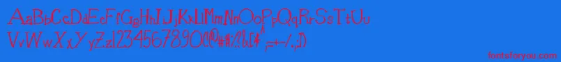 BasketOfCandy-Schriftart – Rote Schriften auf blauem Hintergrund