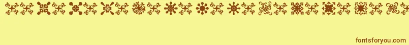 Fonte FondiKpz – fontes marrons em um fundo amarelo