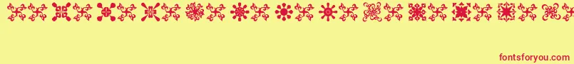 FondiKpz-Schriftart – Rote Schriften auf gelbem Hintergrund