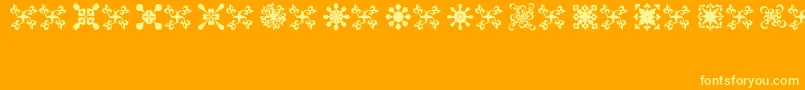 Fonte FondiKpz – fontes amarelas em um fundo laranja