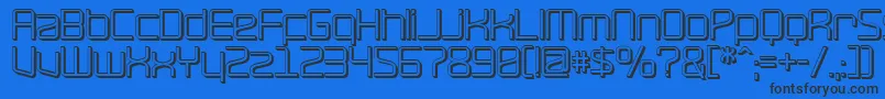 RavepartyOffset-Schriftart – Schwarze Schriften auf blauem Hintergrund