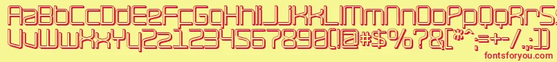 RavepartyOffset Font – Red Fonts on Yellow Background