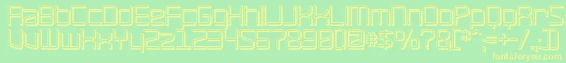 RavepartyOffset Font – Yellow Fonts on Green Background