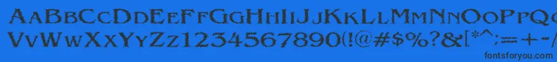 Шрифт VtcVictorianlintSc – чёрные шрифты на синем фоне