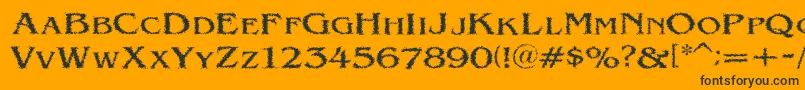 VtcVictorianlintSc Font – Black Fonts on Orange Background