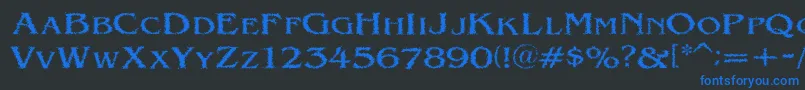 フォントVtcVictorianlintSc – 黒い背景に青い文字