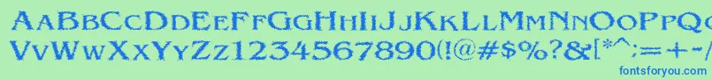 VtcVictorianlintSc Font – Blue Fonts on Green Background