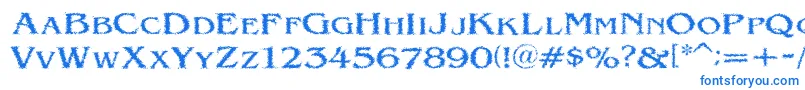 Fonte VtcVictorianlintSc – fontes azuis em um fundo branco