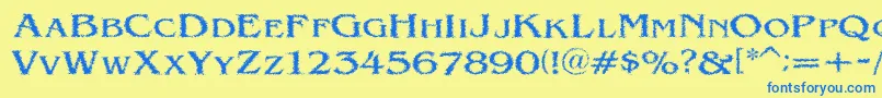 VtcVictorianlintSc Font – Blue Fonts on Yellow Background