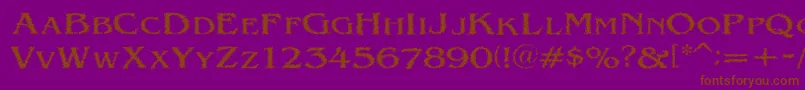 VtcVictorianlintSc-Schriftart – Braune Schriften auf violettem Hintergrund