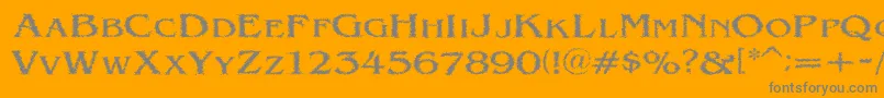 Czcionka VtcVictorianlintSc – szare czcionki na pomarańczowym tle