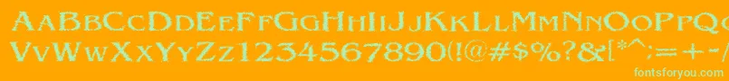 VtcVictorianlintSc-fontti – vihreät fontit oranssilla taustalla