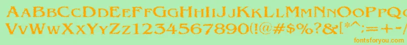 VtcVictorianlintSc Font – Orange Fonts on Green Background