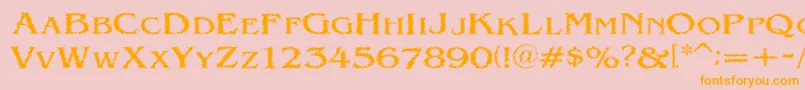 VtcVictorianlintSc-fontti – oranssit fontit vaaleanpunaisella taustalla