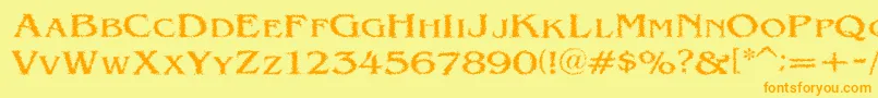 Fonte VtcVictorianlintSc – fontes laranjas em um fundo amarelo
