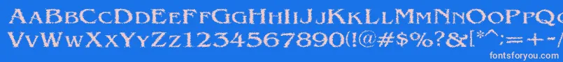フォントVtcVictorianlintSc – ピンクの文字、青い背景