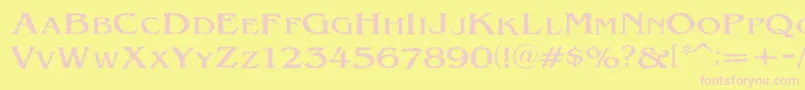 VtcVictorianlintSc-fontti – vaaleanpunaiset fontit keltaisella taustalla